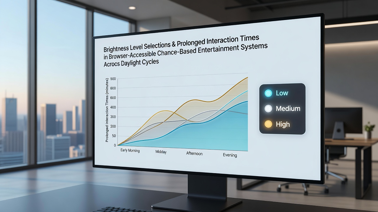 Chart displaying average session durations across different screen brightness settings in browser-based gaming platforms during daylight hours