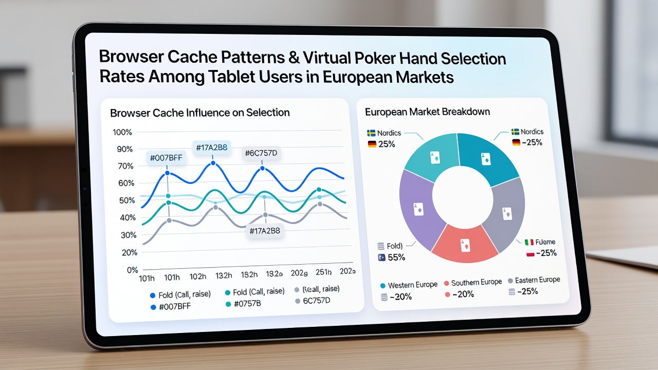 Data visualization of poker hand selection trends linked to browser cache metrics on tablets