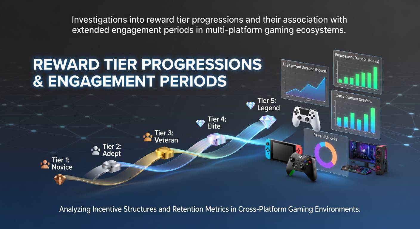 Multi-platform gaming interface showing reward tier progression across mobile and desktop screens