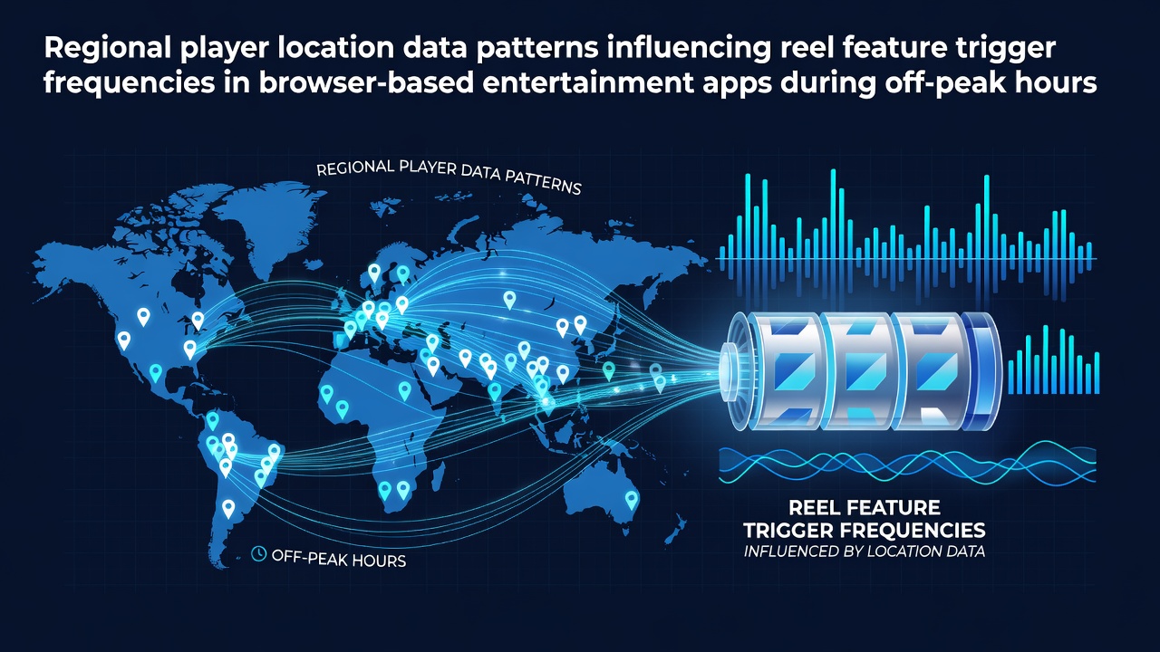 Visualization of regional player location data patterns affecting reel features in browser apps during off-peak periods