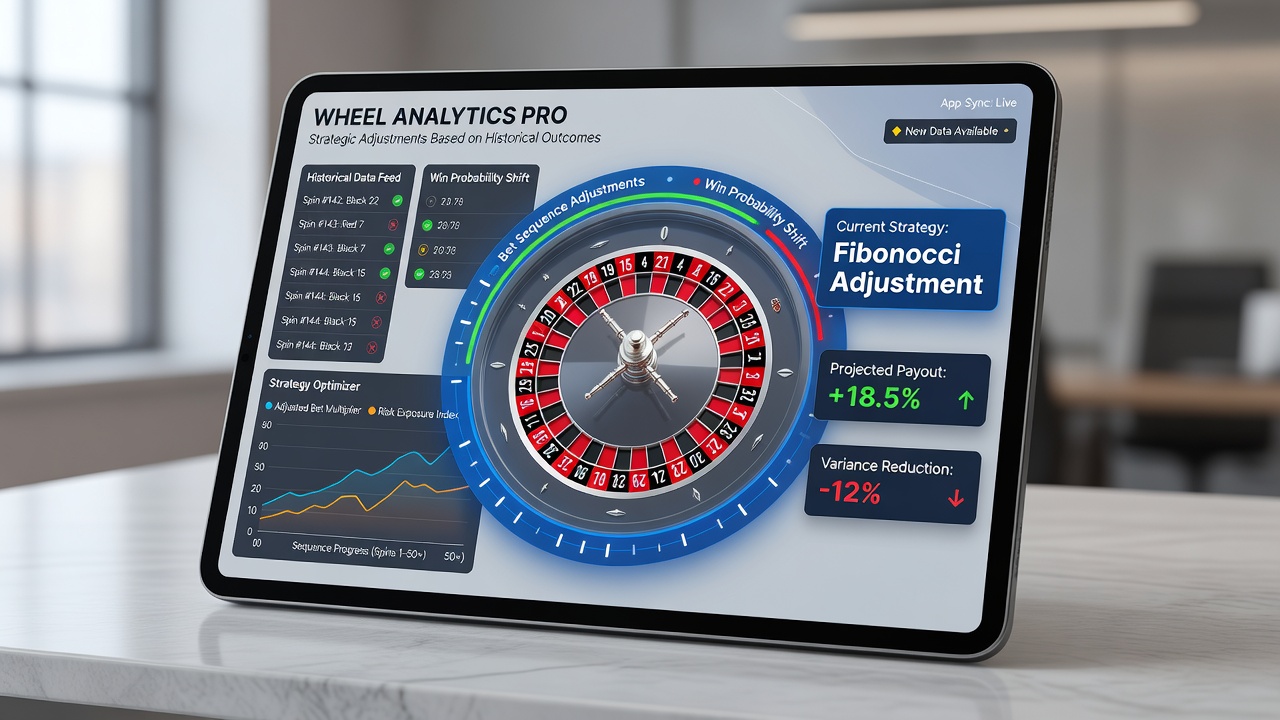 Mobile screen displaying wheel game statistics and betting sequence adjustments in a busy urban setting