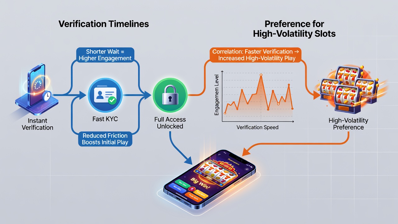 Analytics dashboard displaying verification completion rates alongside high-volatility slot engagement metrics
