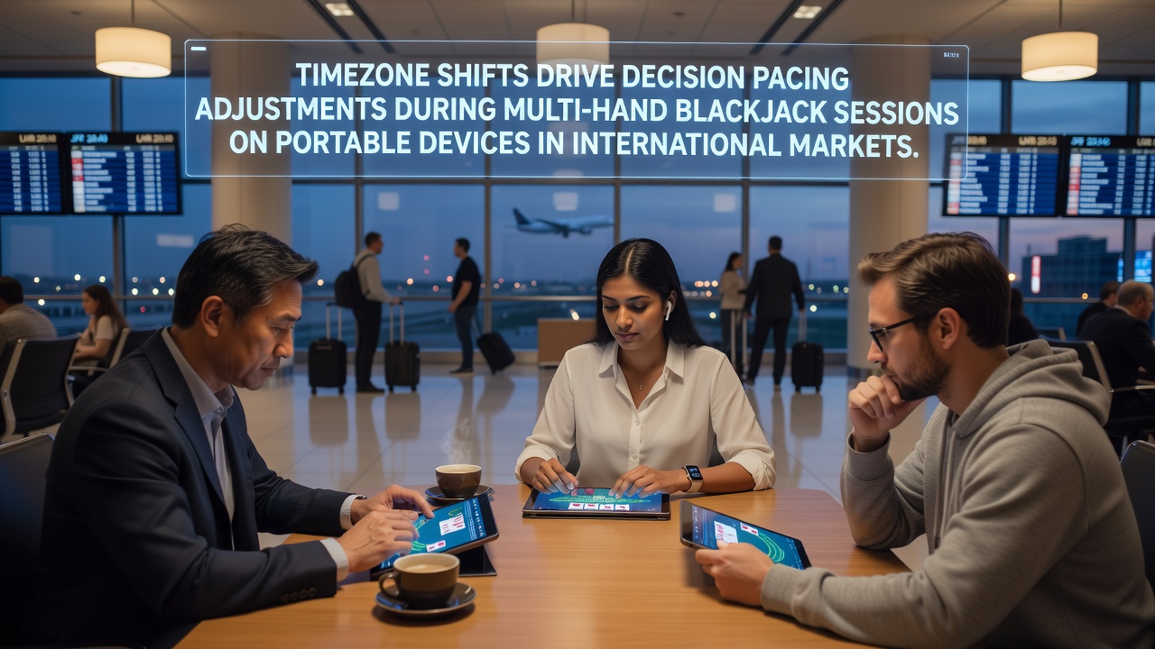Mobile blackjack players navigating multi-hand sessions across international time zones